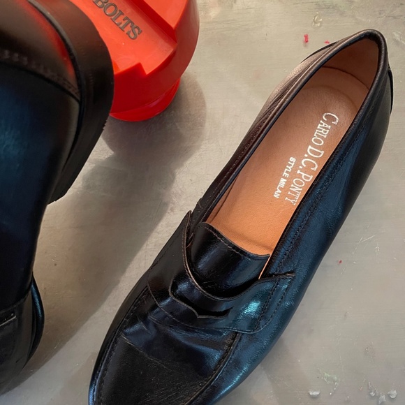 Carlo Ponty Black Leather Milan Style Loafers Made in Portugal Women's Size 39 - Picture 7 of 8